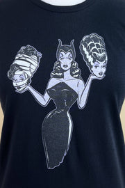 Quirks! T-shirt Mind Your Head Fitted Tee in Black