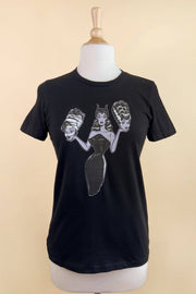 Quirks! T-shirt Mind Your Head Fitted Tee in Black