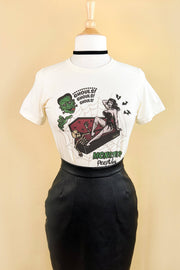 Quirks! T-shirt Monster Peepshow Fitted Tee in Ivory