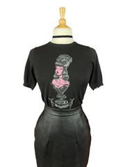 Quirks! T-shirt Mrs. Frankenstein short sleeve Sweater in Black