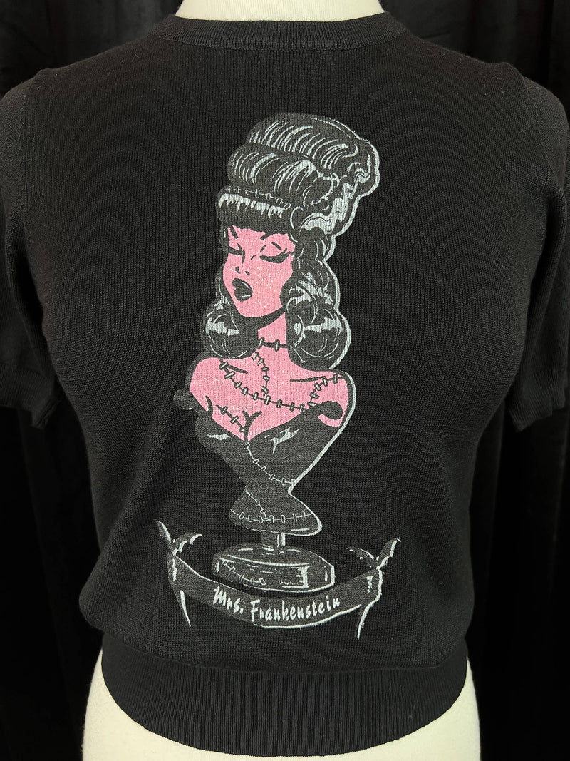 Quirks! T-shirt Mrs. Frankenstein short sleeve Sweater in Black