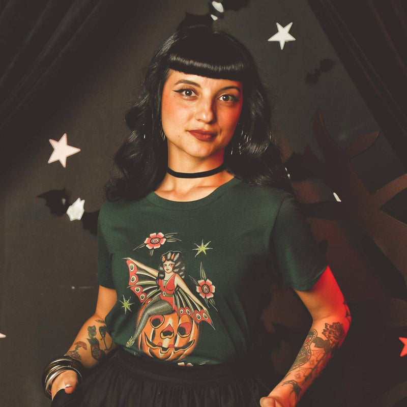 Quirks! T-shirt October Child Fitted Tee in Forest Green