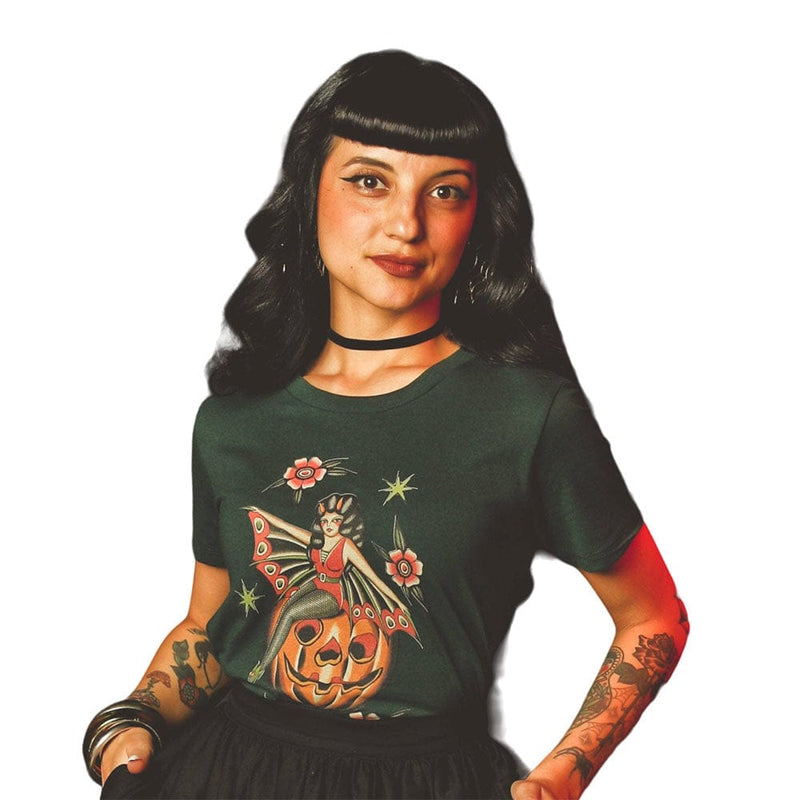 Quirks! T-shirt October Child Fitted Tee in Forest Green