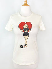 Quirks! T-shirt Prisoner of Love Fitted Tee in Ivory