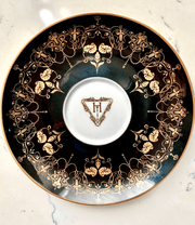 Quirks! tea cup Black Nouveau Cursed Insult Teacup and Saucer by Miss Havisham