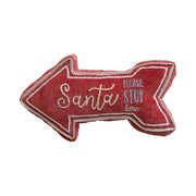 Quirks! throw pillow "Santa Stop Here" Velvet Arrow Shaped Lumbar Pillow