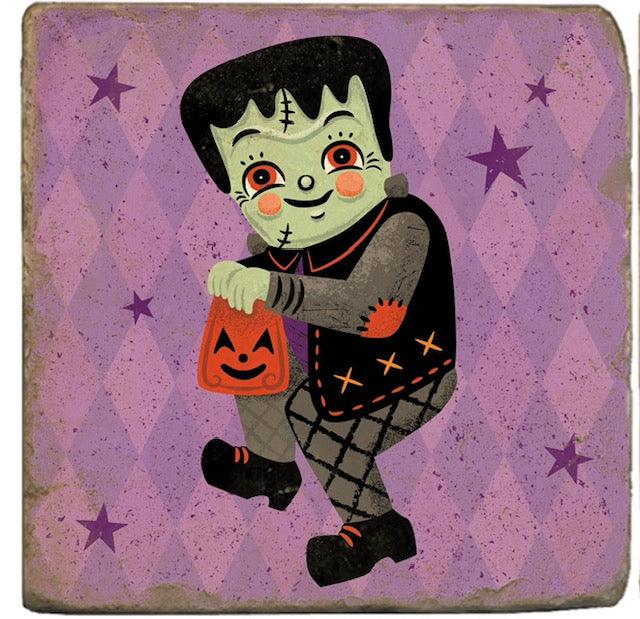 Quirks! Trivet Frankenstomp Halloween Trivet by Johanna Parker