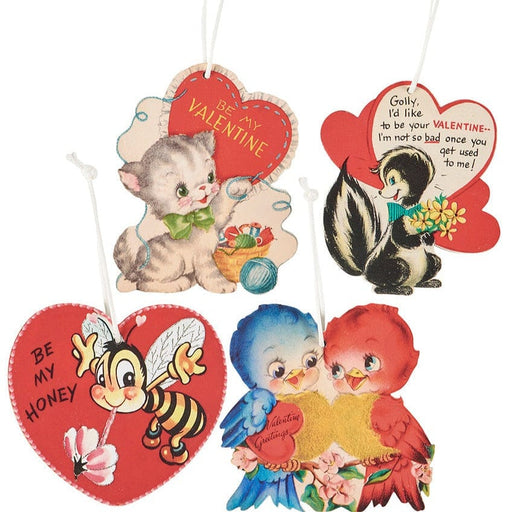 Quirks! Valentine's Day Vintage Valentine Ornament or Magnet Set of 4