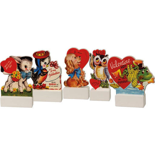 Quirks! Valentine's Day Vintage Valentine's Day Stand Up Decor Set of 5