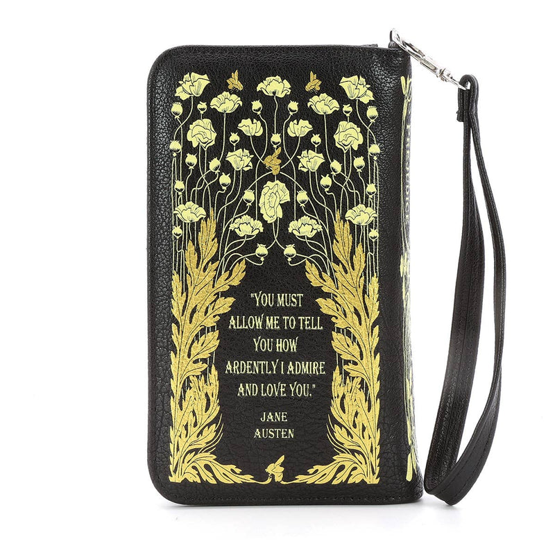 Quirks! wallet Pride and Prejudice Floral Book Wallet Wristlet
