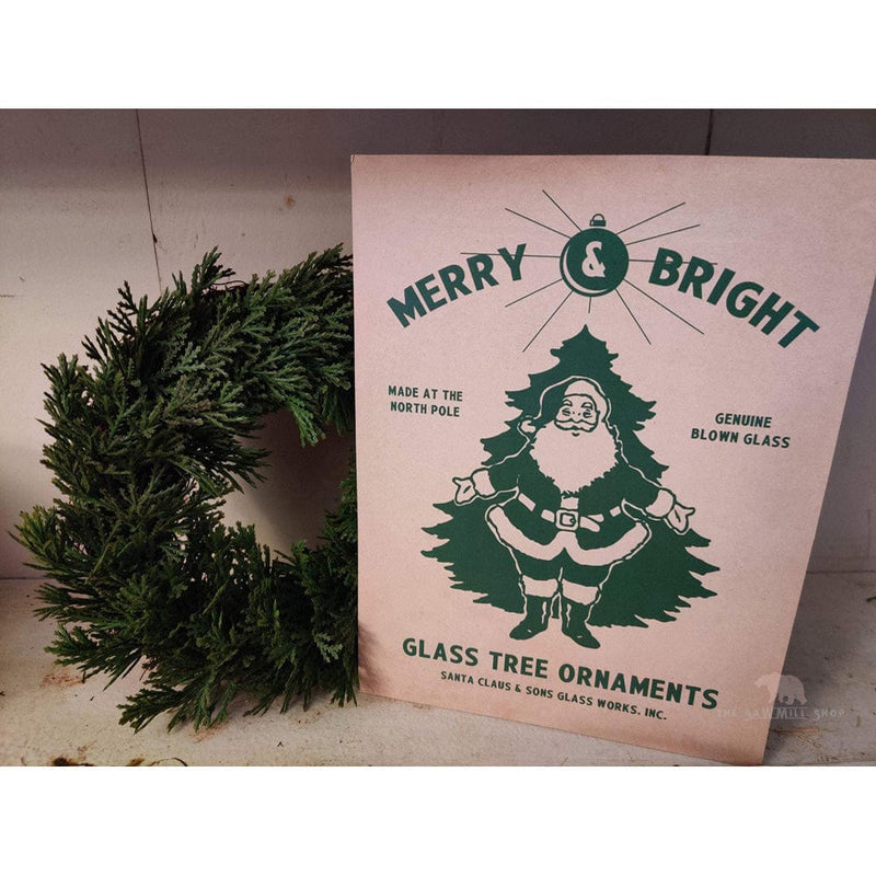 Quirks! Wood Cutout Merry Bright Christmas Decor Box Wood Cutout