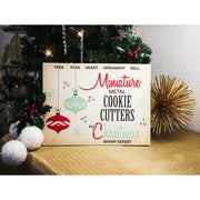 Quirks! Wood Cutout Miniature Cookie Christmas Decor Box Wood Cutout