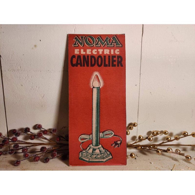 Quirks! Wood Cutout Noma Electric Candolier Christmas Lights Box Wood Cutout