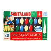 Quirks! Wood Cutout Santaland Christmas Lights Box Art Wood Cutout