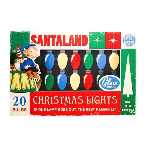 Quirks! Wood Cutout Santaland Christmas Lights Box Art Wood Cutout
