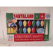 Quirks! Wood Cutout Santaland Christmas Lights Box Art Wood Cutout