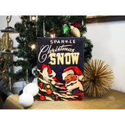 Quirks! Wood Cutout Sparkle Christmas Snow Box Art Wood Cutout