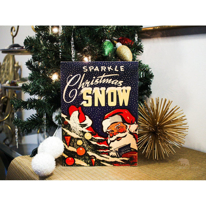 Quirks! Wood Cutout Sparkle Christmas Snow Box Art Wood Cutout