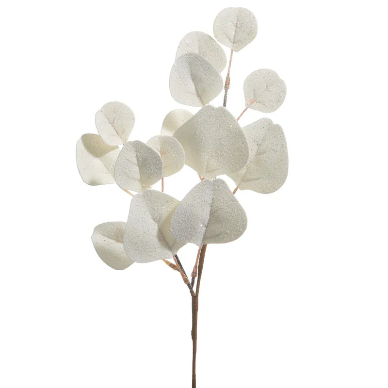 RAZ Imports Christmas 16.25" White Eucalyptus Pick
