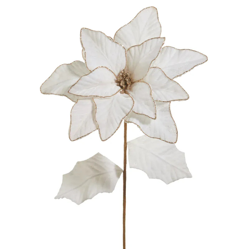 RAZ Imports Christmas 27" Ivory Poinsettia Stem