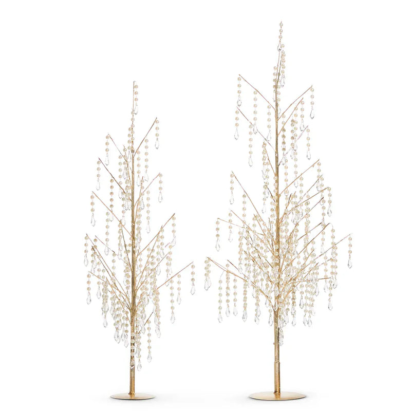 RAZ Imports Christmas 29.5" Dripping Pearl Trees - Set of 2