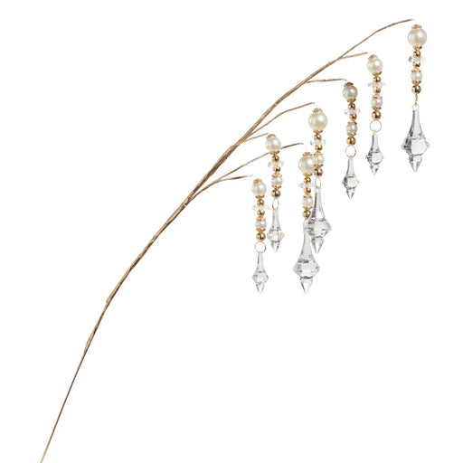 RAZ Imports Christmas 32.5" Pearl Crystal Dripping Spray