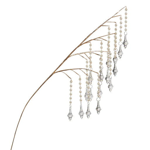 RAZ Imports Christmas 32" Pearl and Crystal Dripping Spray