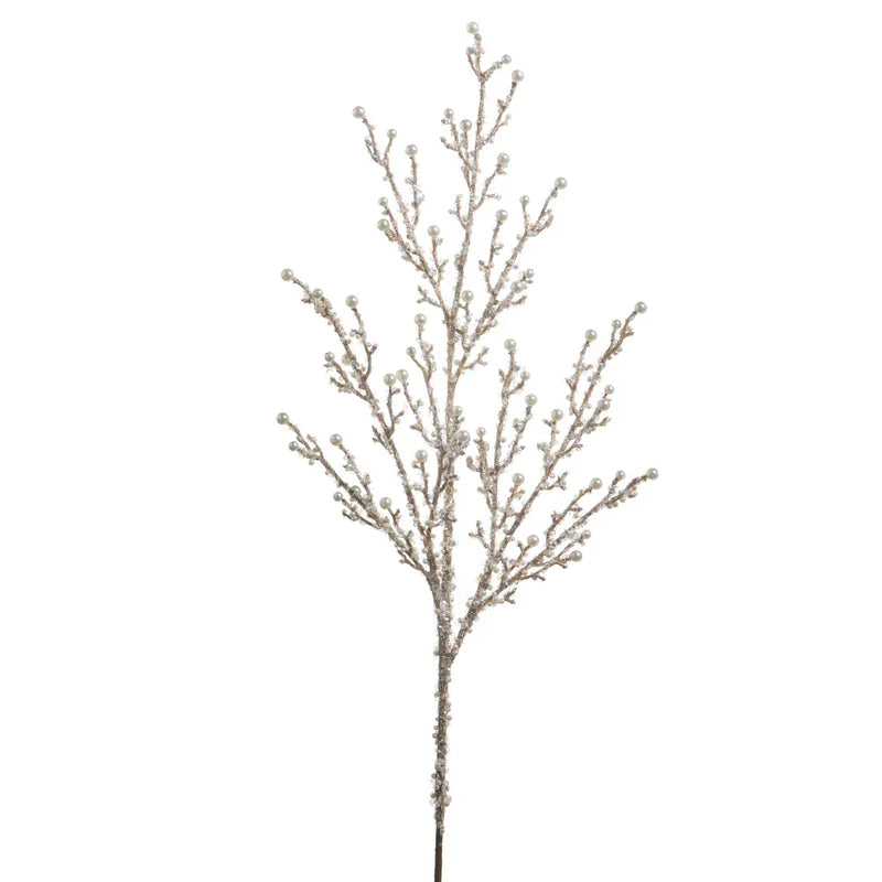 RAZ Imports Christmas 33" Champagne Glitter Pearl Spray