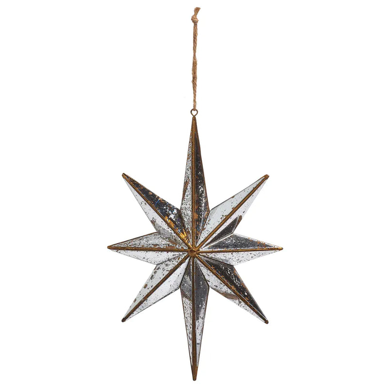 RAZ Imports Christmas Ornaments 9.75" Distressed Mirrored Star Ornament