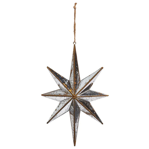 RAZ Imports Christmas Ornaments 9.75" Distressed Mirrored Star Ornament
