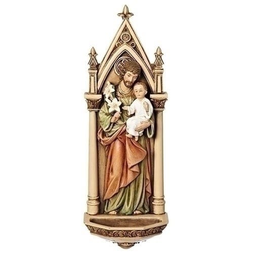 Roman 7.75"H Saint Joseph Water Font