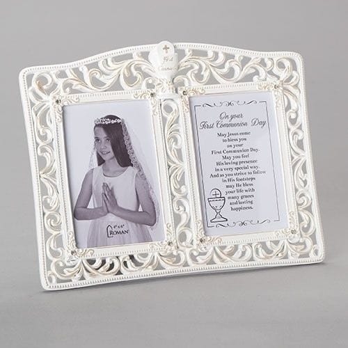 Roman 9.25"H COMMUNION DOUBLE FRAME HOLDS 2 4X6