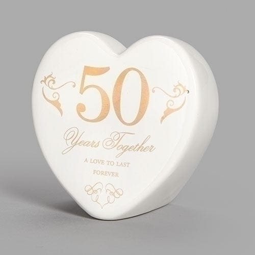 Roman Gift 50th Anniversary Heart Ceramic