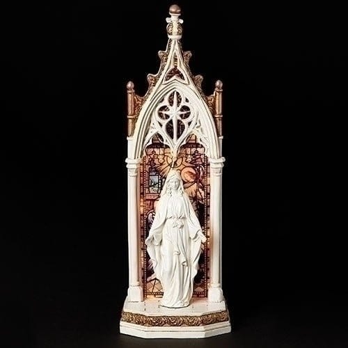 Roman Religious Items 11.75"H LED Our Lady of Grace Arch Window Figure