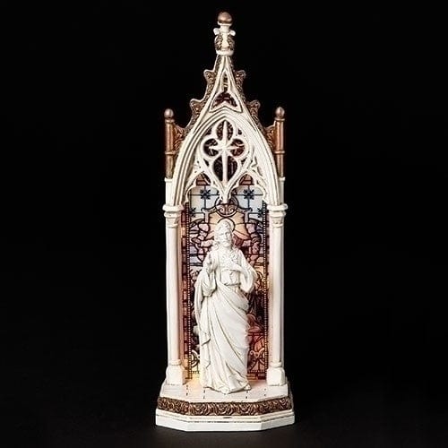 Roman Religious Items 11.75"H LED Sacred Heart Arch Window Figure