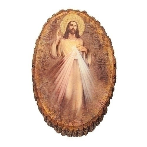 Roman Religious Items 12.25"H Divine Mercy Wood