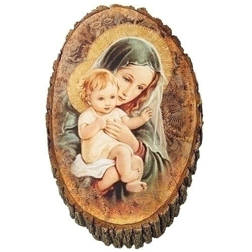Roman Religious Items 12.25"H Madonna & Child Wood