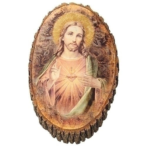 Roman Religious Items 12.25"H Sacred Heart Wood