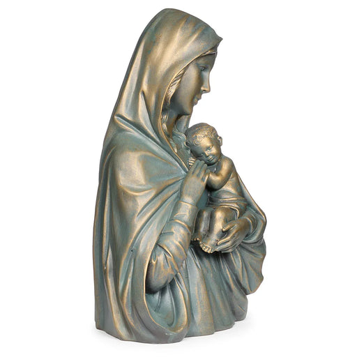 Roman Religious Items Bronze Madonna & Child Garden Statue