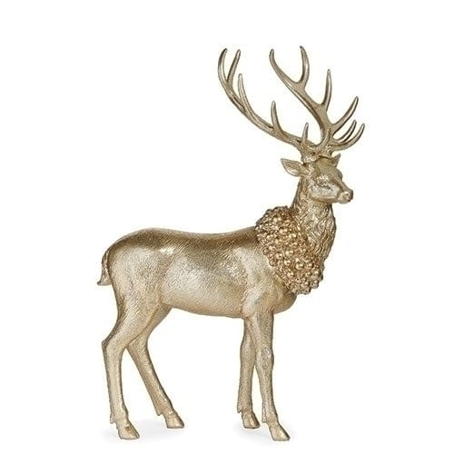 Roman Unclassified 24" H Gold Glitter Deer Wreath around  Neck