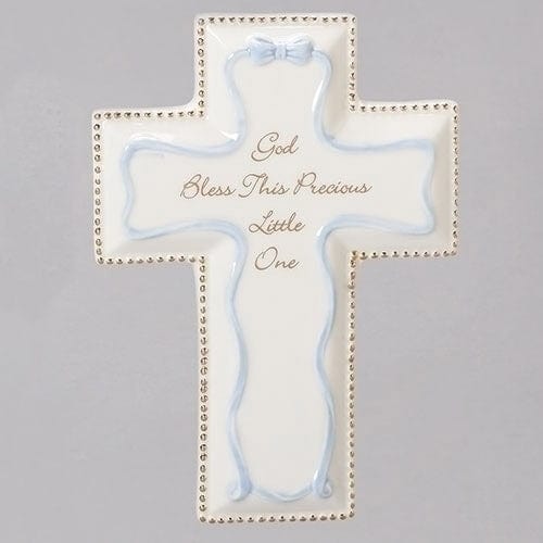 Roman Unclassified 6"H BLUE GOD BLESS WALL CROSS