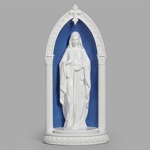 Roman Unclassified 8.25"H LED IMMACULATE HEART OF MARY IN ARCH DELLA ROBBIA