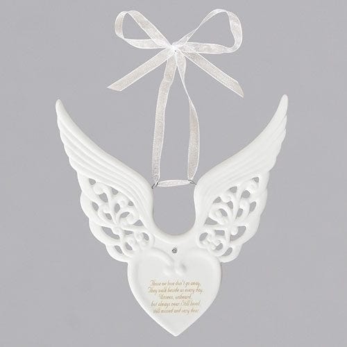 Roman Unclassified Memorial Wing Heart Ornament with Verse