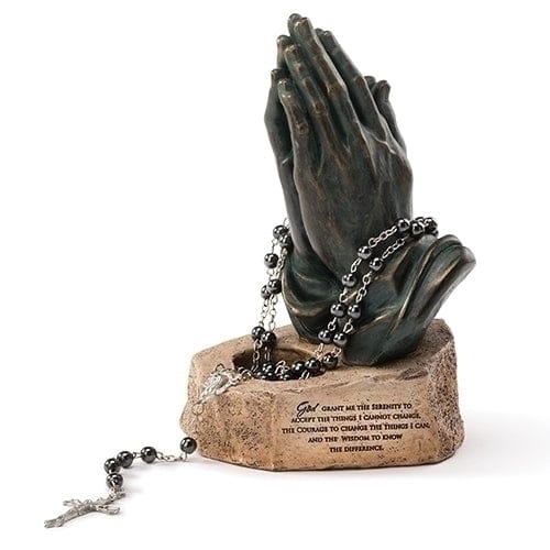 Roman Unclassified Praying Hands Tabletop Rosary Holder