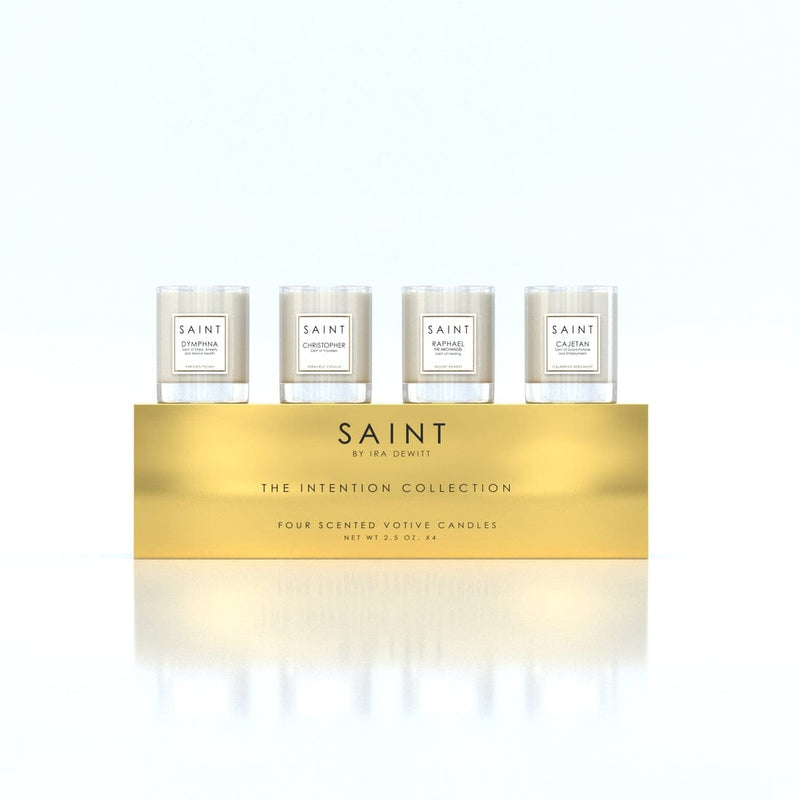 Saint by Ira DeWitt Candles Intention Collection Votive Set - Dymphna, Catajan, Raphael, Christopher