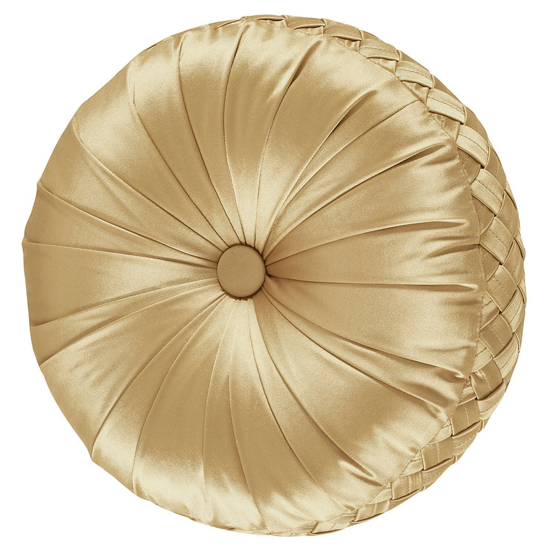 Satinique Tufted Round Decorative Throw Pillow