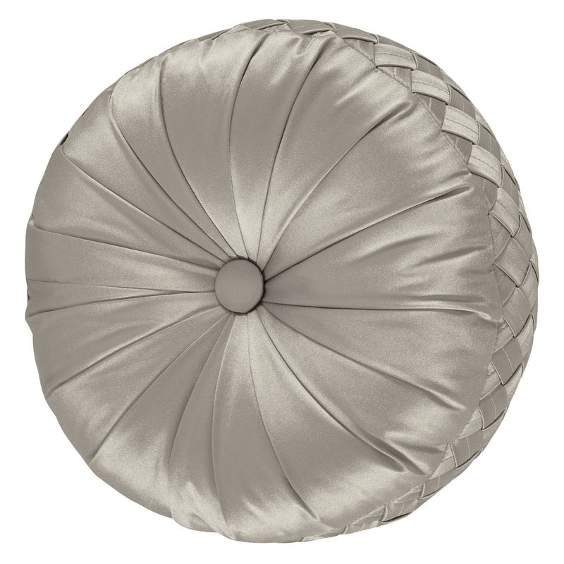 Satinique Tufted Round Decorative Throw Pillow