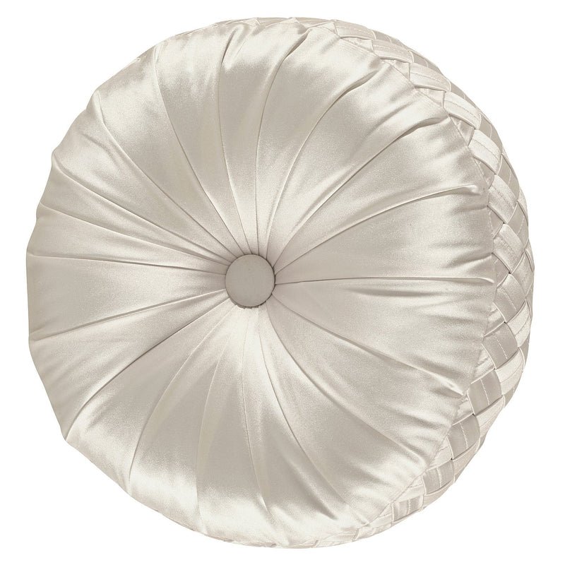 Satinique Tufted Round Decorative Throw Pillow