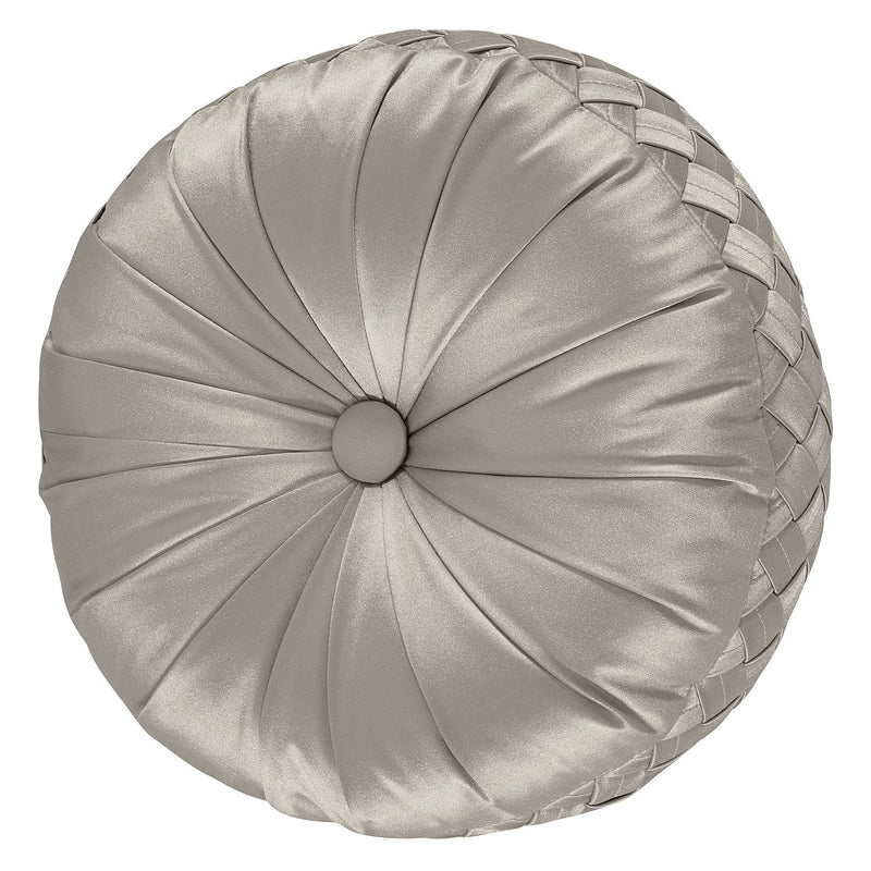 Satinique Tufted Round Decorative Throw Pillow