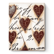Sid Dickens Hearts with Script - Red
